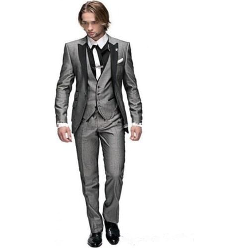 Italian Groom men Suit Business Custom Made Formal Dress Mens Wedding Suits Groom Tuxedos For Men 3 Pieces Slim Fit Suit