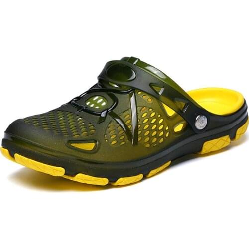 Men Summer Sandals Breathable Comfortable Beach Shoes Lightweight Wear-Resistant Casual Shoes Hollow Anti-Slip Slippers