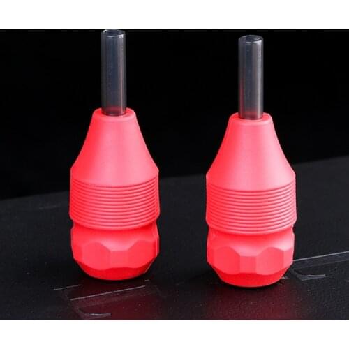 Newest Disposable 30mm Red Tattoo Needles Cartridges Grips For Tattoo Supply back stem