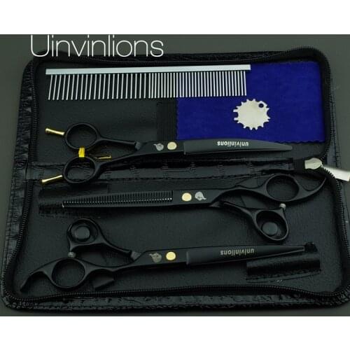 Univinlions 7" dog groomer pet scissors dog grooming scissors for dogs horse trimming cat animal hair scissors kit hand clippers