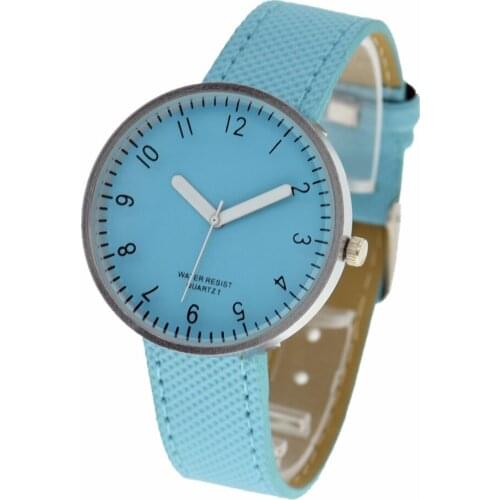 Wholesale New Fashion Women Womage Leather Watch Candy Color Wristwatch Thin Strap Quartz Dress Watches