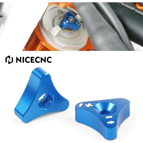 NICECNC Front Fork Knob Adjuster For 48mm Forks For Husqvarna 125 150 200 250 300 350 400 450 501 TC FC TE For KTM BETA Aluminum