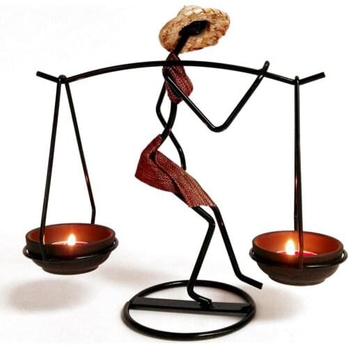 Pastoral Character Candle Holder Romantic Candle Holder Pastoral Style Carry Girl Table Decoration Home Decoration