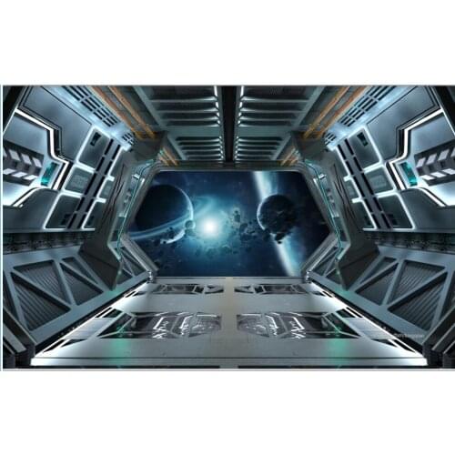 Custom photo mural on the wall 3d wallpaper Cool industrial style spaceship door bar KTV home decor wallpaper for walls 3 d