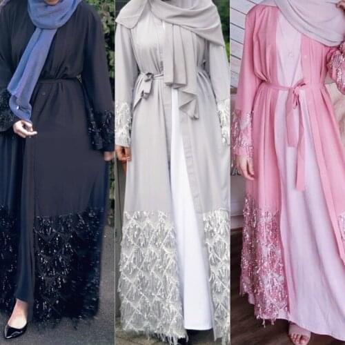 Ramadan Turkey India Muslim Dress Lace Print Abaya Duabi Arabic Vestidos Moroccon Kaftan Islamic Clothing Jilbab Gown Robe 2021