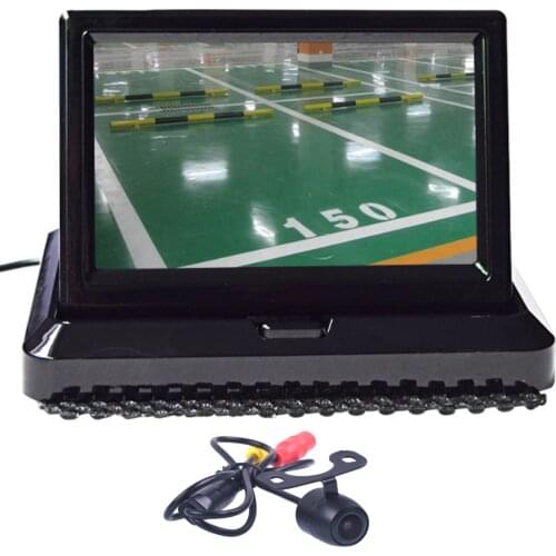 5.0" Color HD CCD Car Display 5 Inch Folding New Digital Screen 2 Channel Video Input DVD Player DC 12/24V And Rearview Camera