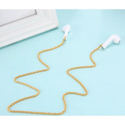 Skyrim Headphone Strap Wireless Earphone Chain Necklace Chain for Airpods Women Metal Earphone Holder Accessories Jewelry 2021