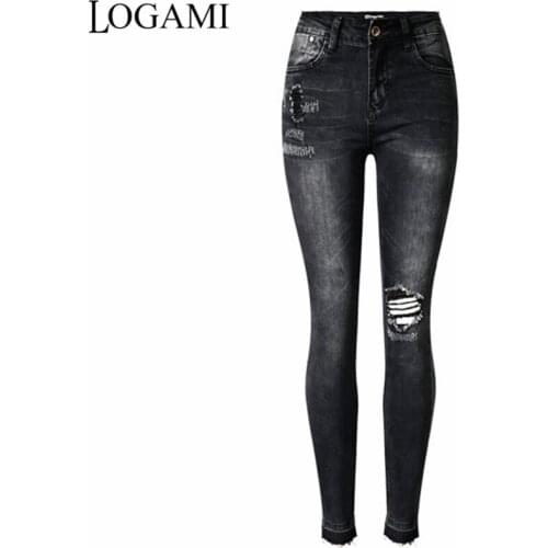 Women Ripped Jeans Skinny Highwaist Jeans 2017 Pants Jean Slim Femme