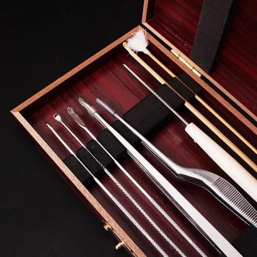 1Set 8Pcs Ear Cleaner Tool Ear Pick Cleaning Ear Wax Remover Tools Earpick Cleaner Curette Kit For Health Care With Box