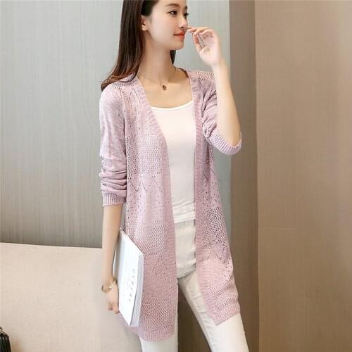 2020 The summer of 30 new products in the long section of womens knitwear sunscreen clothing female openwork cardigan F1834