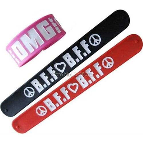 500pcs sports BFF best friends silicone slap bracelets rubber wristband free shipping by DHL express