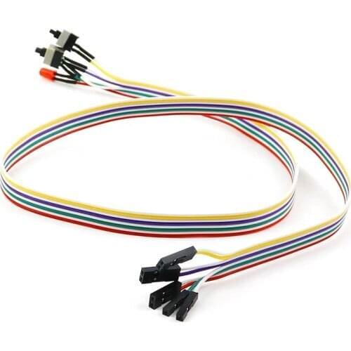 65CM Slim ATX computer motherboard Power cable Original on/off restart with LED light Power reset switch push button PC SW/HDD
