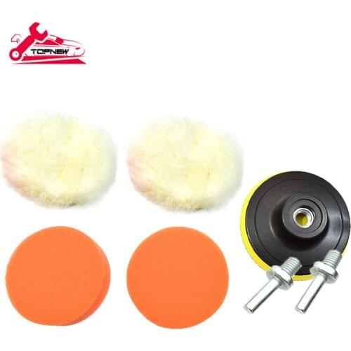 7 Pcs 5" Polishing Sponge Pad M14 Drill Adapter Kit Car Auto Polisher Buffer Kit for Car Boat Sanding, Waxing