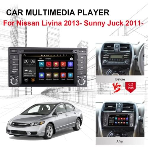 4GB RAM Android 8.0 Car DVD Player GPS Navigation For Nissan Sunny/Juck/Micra 2011- Livina 2013- Bluetooth Auto Radio Stereo