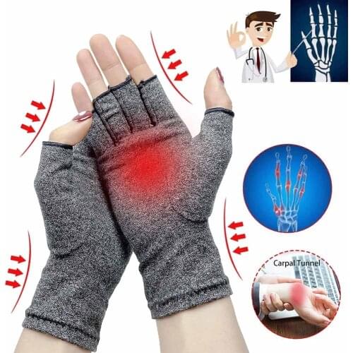1 Pair Compression Arthritis Gloves Wrist Support Cotton Joint Pain Relief Hand Brace Women Men Therapy Wristband