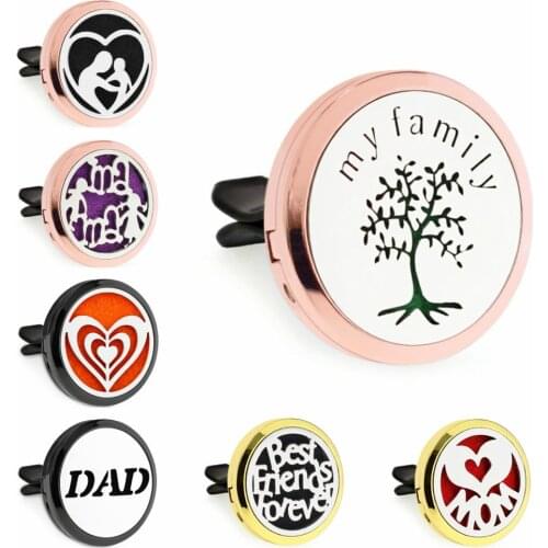 Dad Mom Mum Mimi Love colorful 30mm Essential Oil Car vent clips Perfume Locket diffuser Locket Free 10Pads