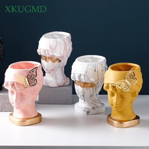 Hot New Products Nordic Creative Ceramic Art Vase Dried Flower Flower Arrangement Plant Pot Home Decoration Ornaments