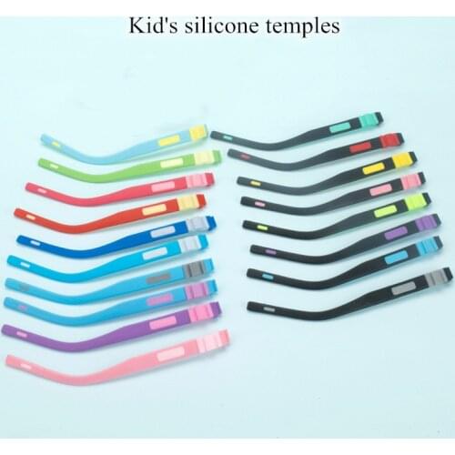 Kids Silicone Glasses Anti Slip Legs Snap-on Color Silicone Temples Pair Multi-color Optional Childrens Glasses Accessories