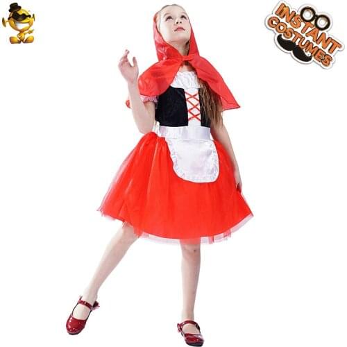 Carnival Child Girl Dress Costume Halloween Dress up Princess Red Dress Christmas Purim Party Costumes