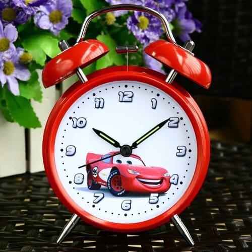 Disney Cartoon Alarm Clock Car Mobilisation Lightning King McQueen Cute Alarm Clock Electronic Gadgets Home Decor Metal