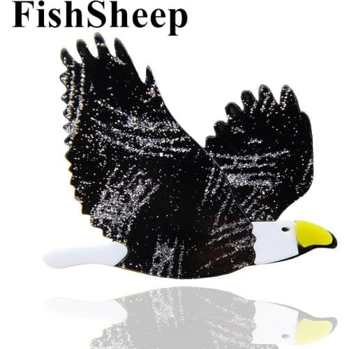 FishSheep Acrylic Eagle Brooches For Women Animal Style Flying Glede Eagle Brooch collar Lapel Pin Badge For Decoration Gifts
