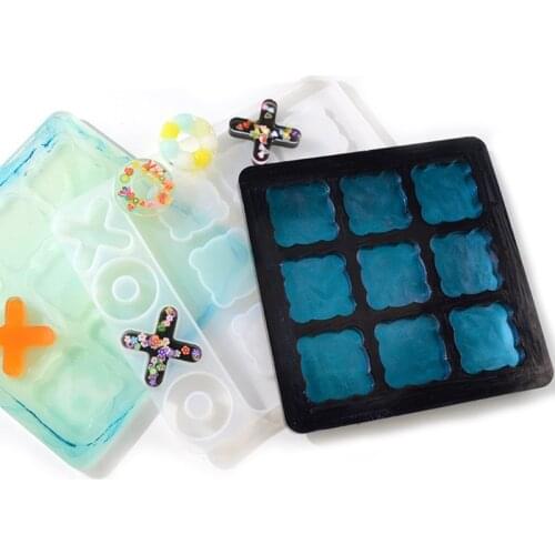 Tic Tac Toe Molds for Resin Casting Small O X Board Game Silicone Mold DIY Craft