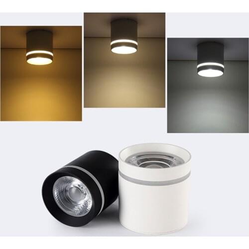 O cilindro pode ser escurecido conduziu downlights 7w 10 12 15 cob conduziu luzes do ponto de teto ac85 ac85 265v conduziu lâmpa