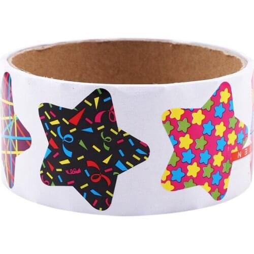 Cute Paper Stickers 1 roll(100 stickers) Kids Wild Animals Smiley Face Love Star Christmas Birthday Decor 7 Styles 778798