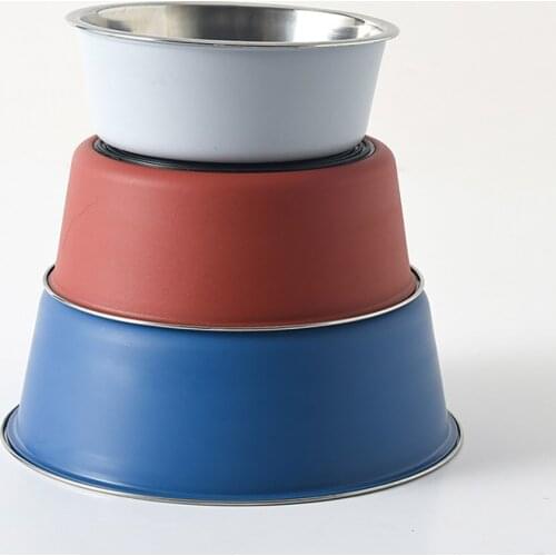A Stainless Steel Dog Cat Bowls Outdoor Travel Feeding Feeder Water Bowl For Pet Dog Cats Puppy Non-slip Food Dish