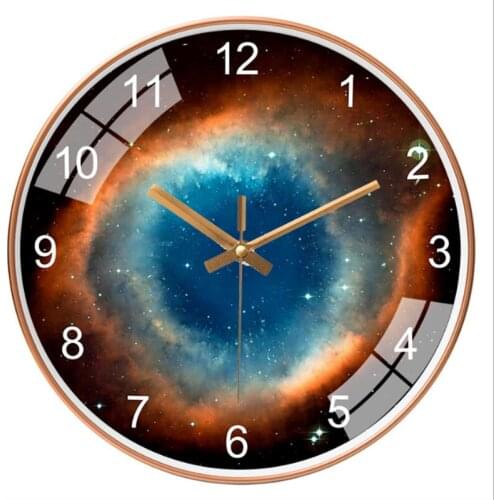 Starry Sky Wall Clock Universe Galaxy Silent Movement Wall Clock Children Room Museum Decorative Clock Quartz Hanging Clock