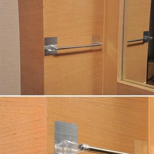 Stainless Steel Bath Towel Holder Wall Mounted Hanger Single Rod Towel Rack