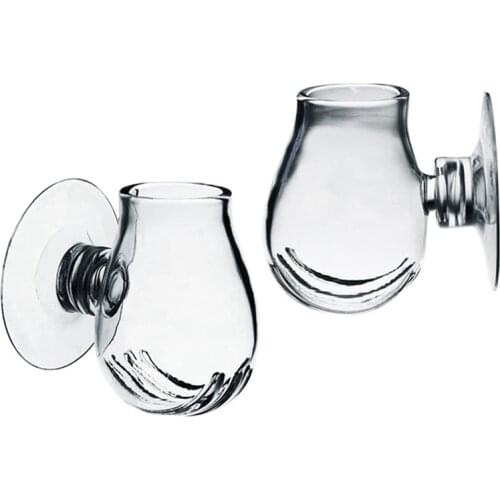 New Clear Glass Shrimp Feeding Food Dish Aquarium Fish Tank Glass Feeding Cup Fish Feeder For Aquariums