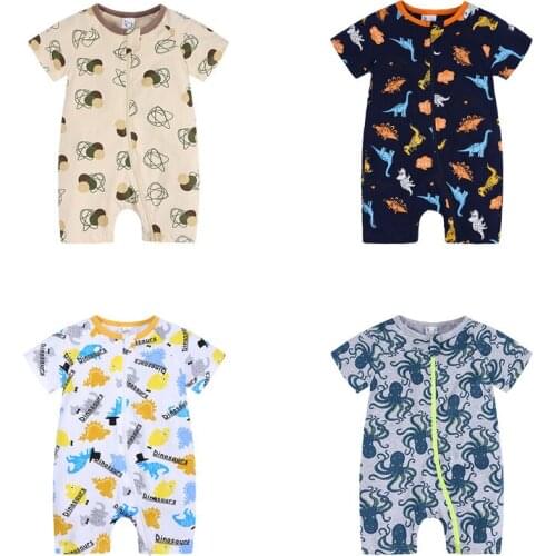 Dinosaur New Summer Short Sleeve Baby Boys Girls Romper Cotton Clothing Newborn Clothes Infant Jumpsuit Pajamas Outfits 2021