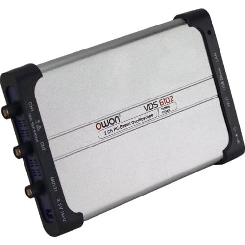 Hot Sale Original OWON VDS6102 2+1Channels 100Mhz Portable Light Thin USB Oscilloscopes 1GSa/s Real-time Sampling Oscilloscope