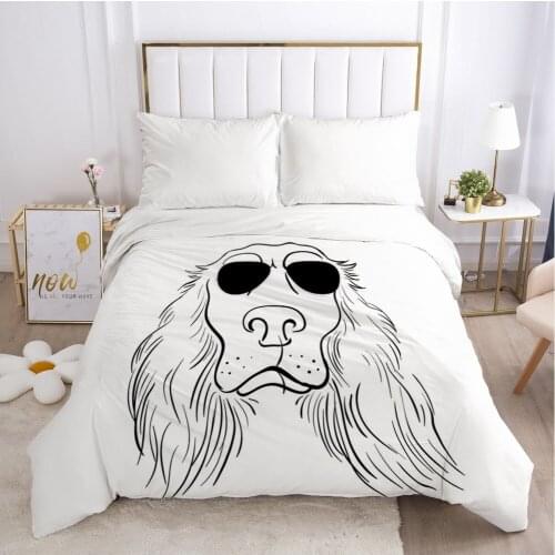 Bedding Duvet Cover Comforter/Quilt/Blanket Case With Zipper Queen King Europe Russia Size Nordic 150/140x200 White Lion