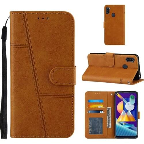 Retro Vintage PU Leather Card Slot Pocket Shockproof Phone Case for Samsung Galaxy A11/M11 Kickstand Cover Photo Frame