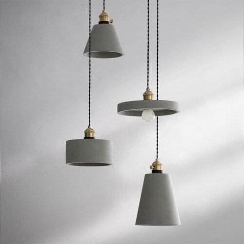 Nordic Loft Simple Cement Pendant Lights Led Industrial Concrete Pendant Lamp Creative Art Hanging Lamps for Cafe Restaurant