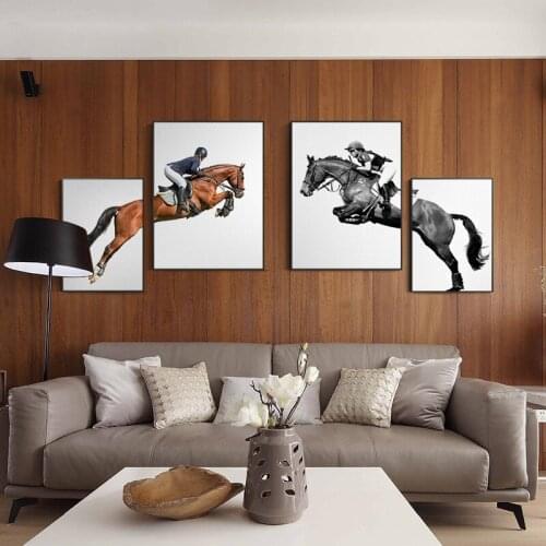 Modern Minimalist Horse Double Joint Living Room Decoration Painting Sofa Background Wall painting Restaurant Creative Prints
