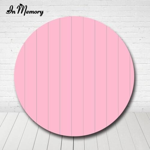 Light Pink Wood Baby Shower Round Circle Backdrop For Photography Girls Newborn 1st Birthday Party Backgrounds Photocall Custom