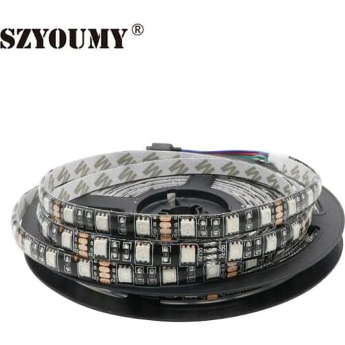 SZYOUMY 100M Led strip SMD 5050 DC 12V Flexible led strip light 60led/m RGB Black PCB