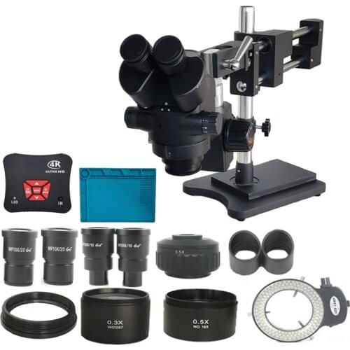 2.1X-180X SimulFocal Trinocular Stereo Microscope USB High HD 4K HDMI Microscopio Camera Surgery Jewelry Phone PCB Repair Tools