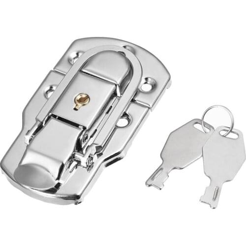 Uxcell 1pcs/2pcs Metal Small Size Suitcase Lock Hasp Catch Latch with Keys Drawer Locking for Toolbox 92x50x13mm 66x34x11mm