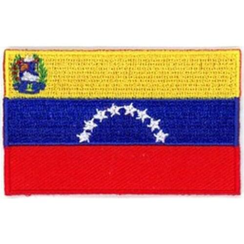 Embroidered Venezuela Patch Personalized Cloth Labels Twill with Heat Cut Broder and Iron On Backing Accept Custom MOQ 50pcs