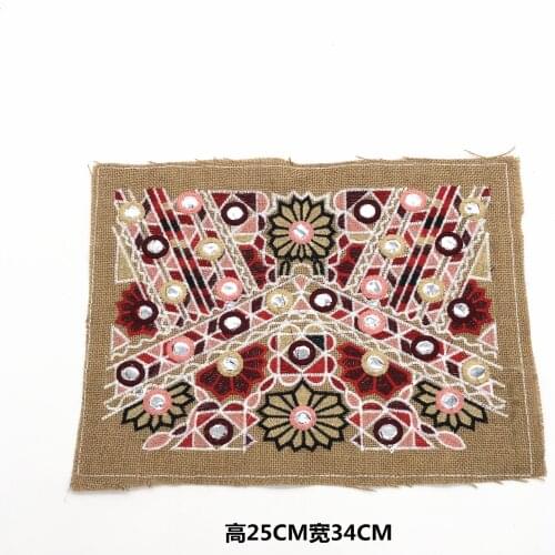 1Pcs Ethnic Boutique Cross Stitch Embroidery Accessories Applique Embroidery Flower Sewing Patches for Clothing