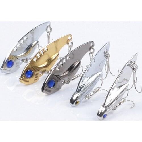 Wokotip 1Pcs 5cm 11g Metal VIB Lures vivid Vibrations Spoon Lure Fishing bait Bass Artificial Hard Bait lure VIB Bait 3D Eyes