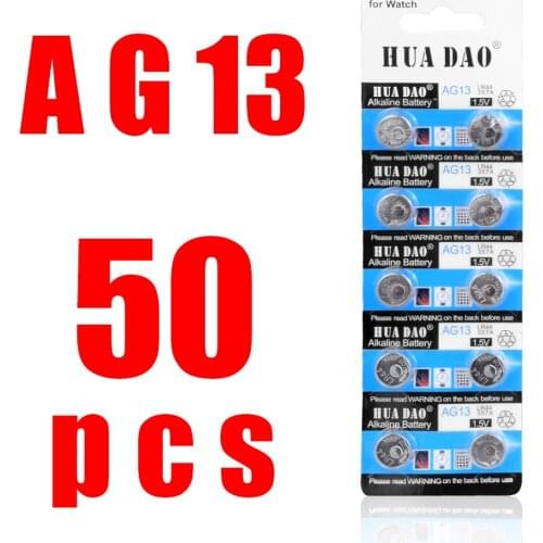 YCDC New Original Cell Battery Alkaline Pile watch batteries LR44 LR1154 SR44 A76 357A 303 357 Cheap 50PCS AG13 Coin