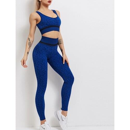 Women 2 Pcs Sports Suits Set Yoga Sets Gym Fitness Squat Tights Pants Bra Sportswear Lifting Leggings Seamless Sports Active