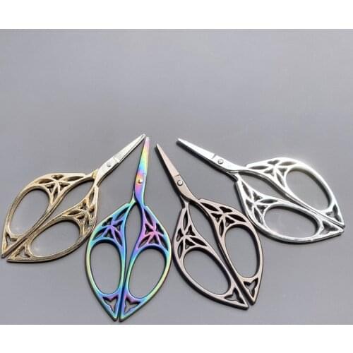 1Pcs Stainless Steel European Vintage Scissors Antique Embroidery Scissors Sewing Scissor for Needlework Tailor Fabric Shears