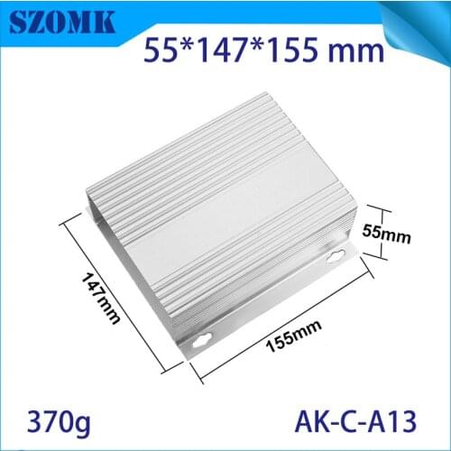 10 pcs/lot economical wall hanging aluminum case aluminium extrusion enclosure with 55(H)x147(W)x155(L) mm