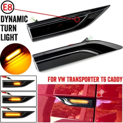 2 Pieces LED Dynamic Side Marker Turn Signal Light Flashing Indicator For VW Volkswagen Transporter T6 Multivan Caddy